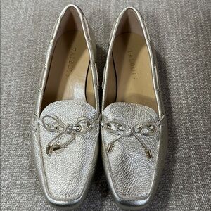 Talbots Jessie Metallic Leather Driving Moccasins Size 8.5
